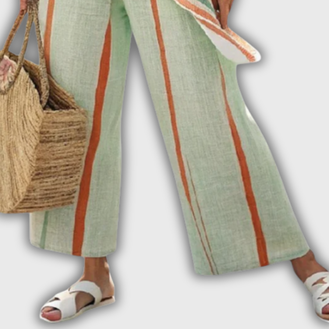 Natalia | Elegant Linen Set with Assimetric Blouse