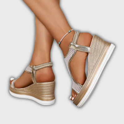 Elegant orthopedic slip-on wedge sandals for women