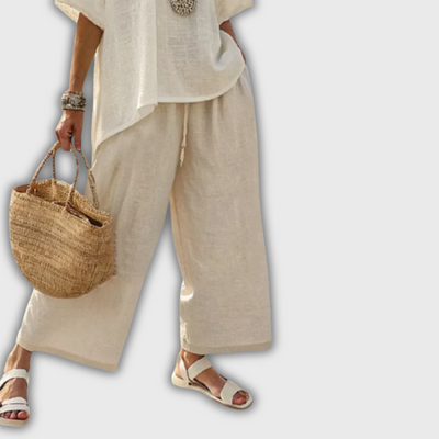 Claire | Beige Linen Set