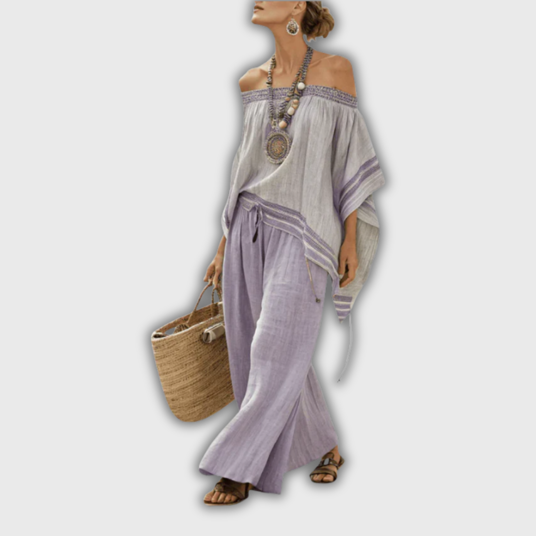 Lilia | Off-Shoulder Linen Set