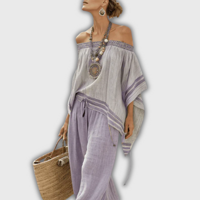 Lilia | Off-Shoulder Linen Set