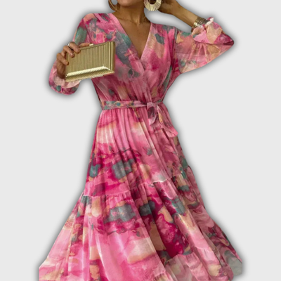 Amber | Floral Print Maxi Dress with Wrap Design