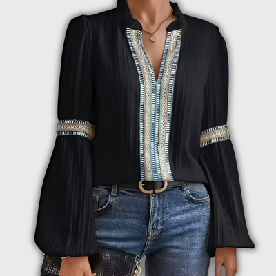 Valerie | Vintage V-Neck Blouse