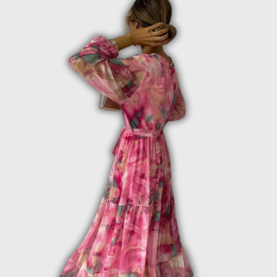 Amber | Floral Print Maxi Dress with Wrap Design