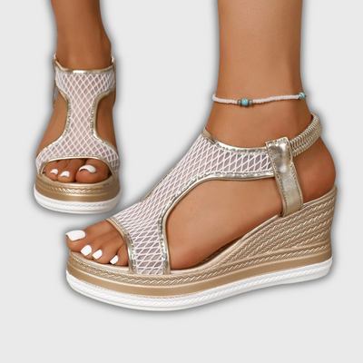 Elegant orthopedic slip-on wedge sandals for women