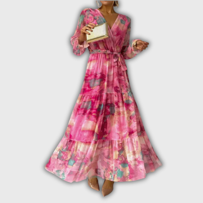 Amber | Floral Print Maxi Dress with Wrap Design