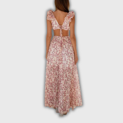 Isadora | Maxi Dress with Ruffled Hems and Cut-Outs