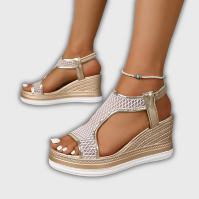 Elegant orthopedic slip-on wedge sandals for women