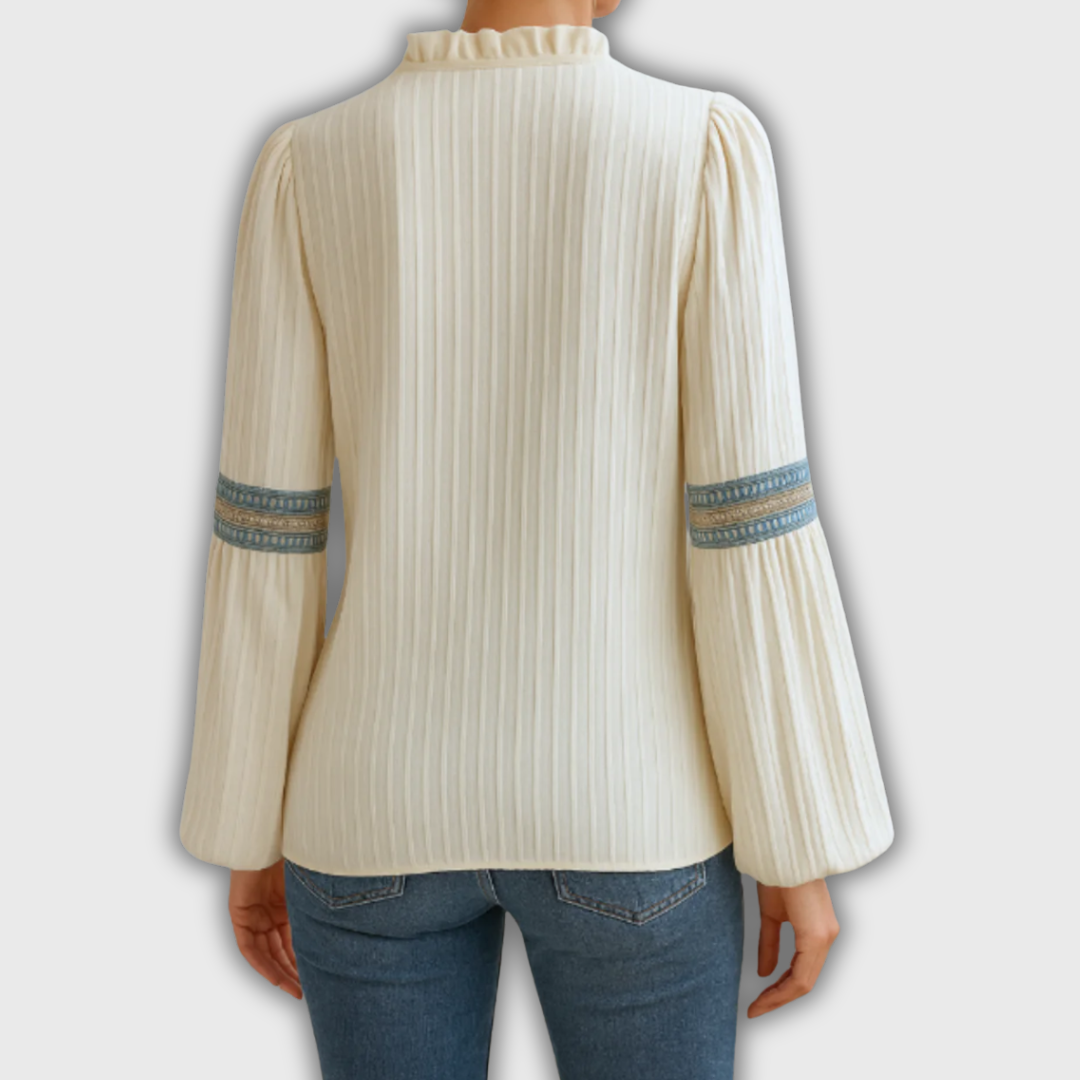 Valerie | Vintage V-Neck Blouse