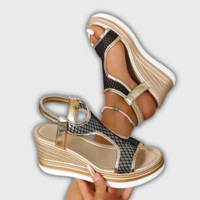 Elegant orthopedic slip-on wedge sandals for women