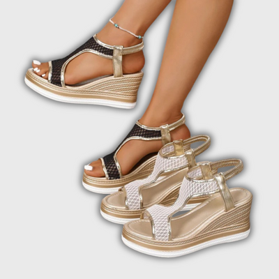 Elegant orthopedic slip-on wedge sandals for women