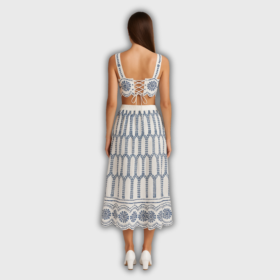 Solene - Printed Tie-Back Set