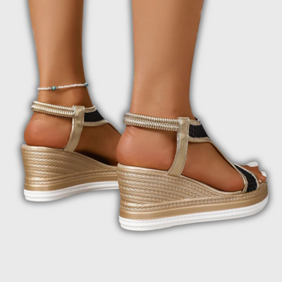 Elegant orthopedic slip-on wedge sandals for women