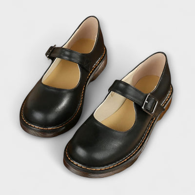 Vintage Mary Jane Leather Shoes – With Strap & Comfort Insole