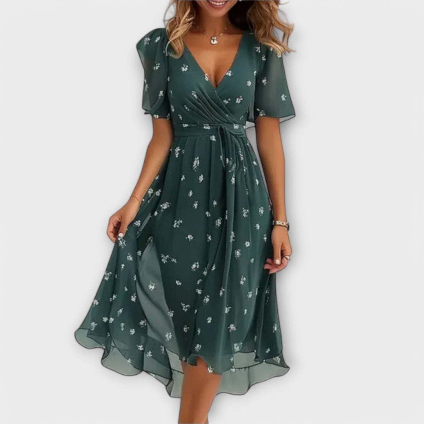 Annegret – Women's Dress with V-neck
